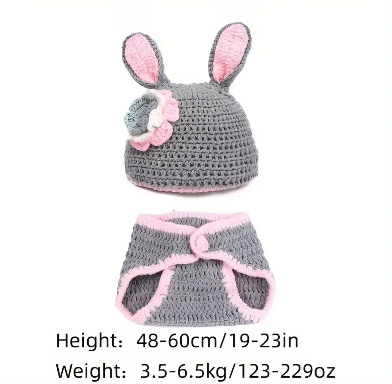 2pcs Cute Bunny Baby Cap Set