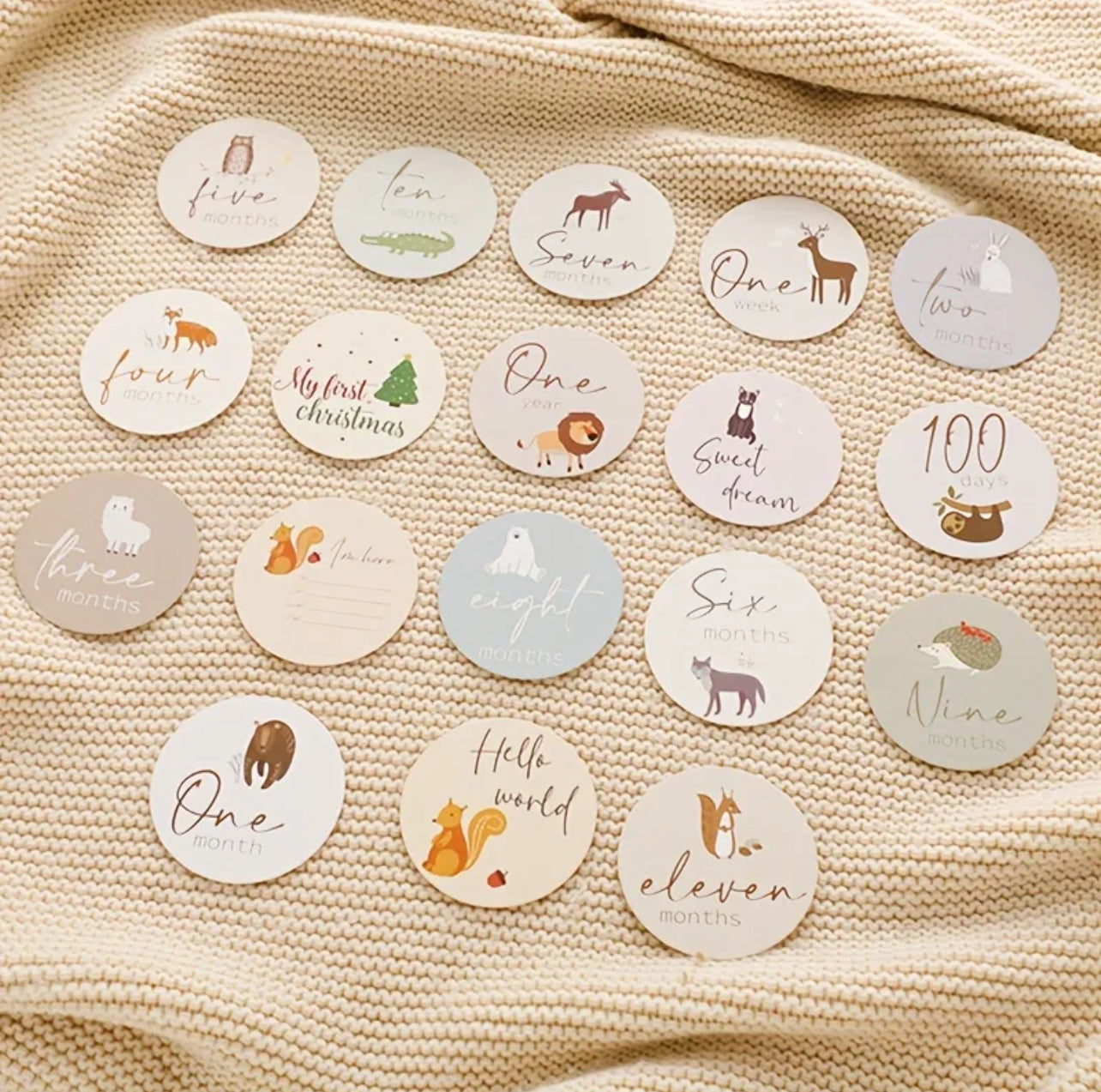 18pcs Wooden Milestone Cards