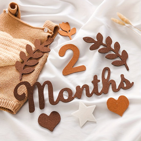 1 Set Nonwoven Fabric Milestone Cards Milestone Marker Cards Cute Growth Record Cards  For Baby Photography  Capture Precious Moments  Perfect Gift for New Parents